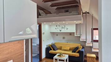 Apartment, 1 Bedroom, Accessible, Balcony | Living room | Books