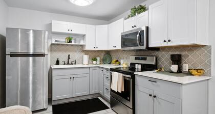 Baytown Hideaway Private Casita One Bedroom Living with Deck and Kitchen