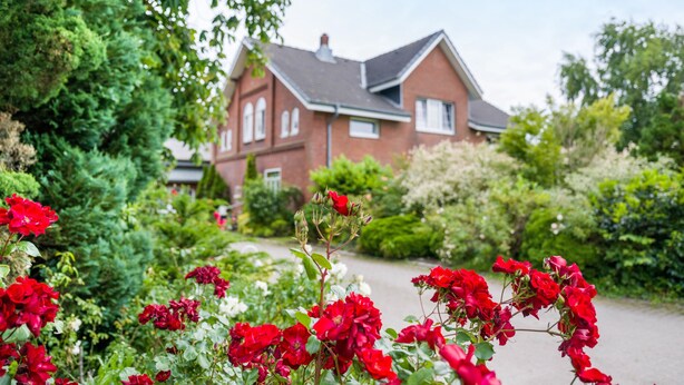 Una casa con un giardino antistante.