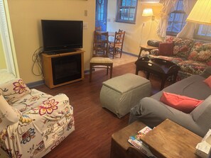 TV - Charming 2-bedroom cabin on babbling brook  in delightful Hendersonville with AC (Hendersonville)