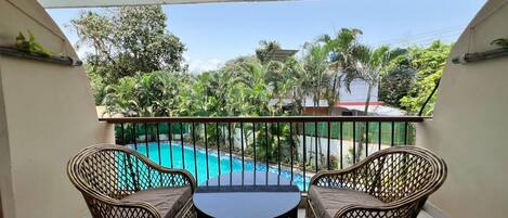 Luxury Double Room Single Use, Balcony, Pool View | Balcony