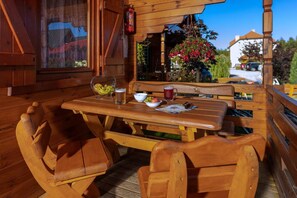 Outdoor dining - Holiday homes, summer pool, sauna, whirlpool (Gaski)