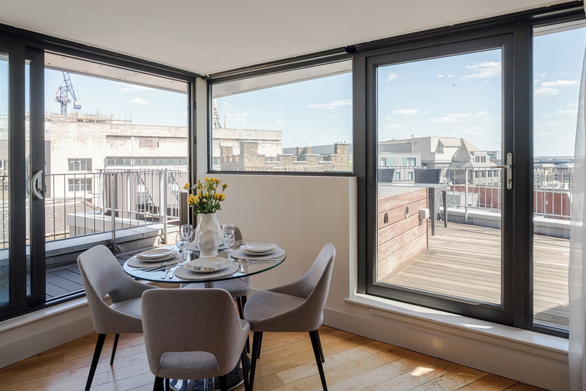 Luxury Penthouse, Balcony, City View | In-room dining