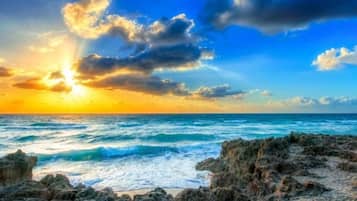 Ubicación cercana a la playa y toallas de playa