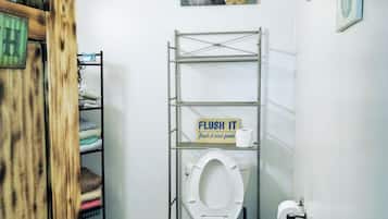 Secador de cabelo, toalhas de banho, sabonete, shampoo