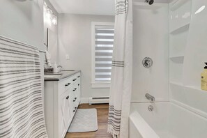 Shower, hair dryer, towels, soap - 4BR Home | Walk Downtown Rutland + Trails (Rutland)