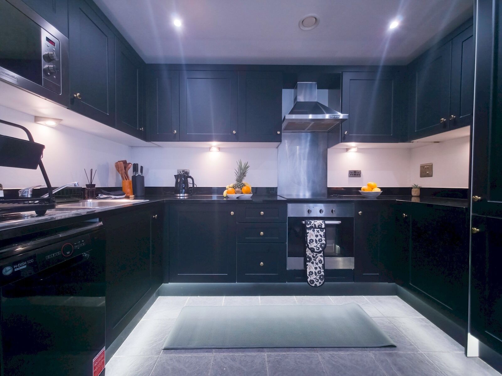 Fridge, microwave, oven, toaster