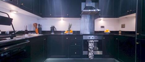 Fridge, microwave, oven, toaster