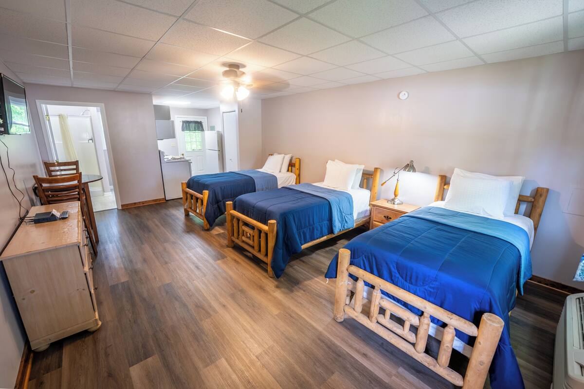 Classic Duplex, 3 Twin Beds, Non Smoking, Pets Allowed | Living area | 30-inch flat-screen TV with cable channels