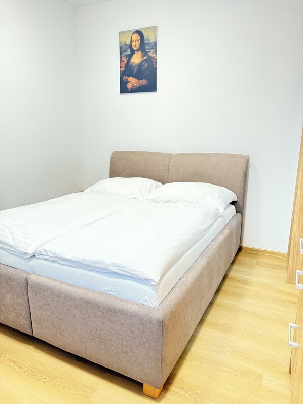 1 bedroom, iron/ironing board, bed sheets