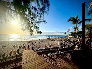 Na praia