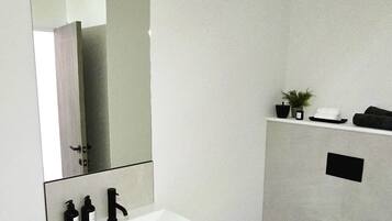 Haartrockner, Handtücher, Seife, Toilettenpapier