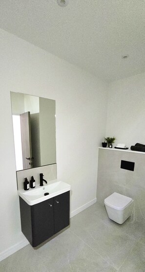 Hair dryer, towels, soap, toilet paper - 1 Bedroom Flat in Chiswick (London)