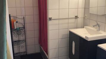 Shower, soap, toilet paper