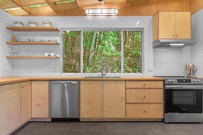 Fridge, oven, stovetop, dishwasher