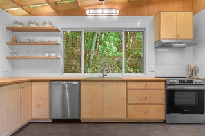 Fridge, oven, stovetop, dishwasher