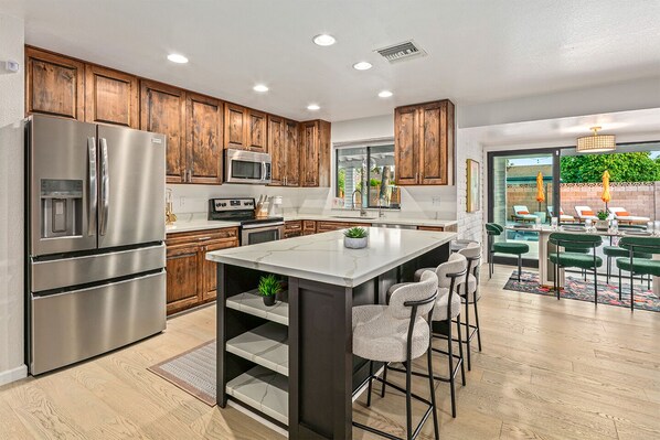 Microwave, oven, stovetop, dishwasher