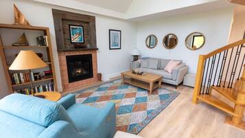 Télévision, cheminée, chaßne hi-fi