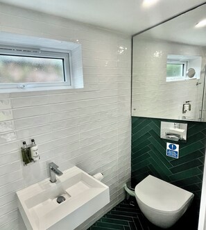 Secador de pelo, toallas, jabón, papel higiénico