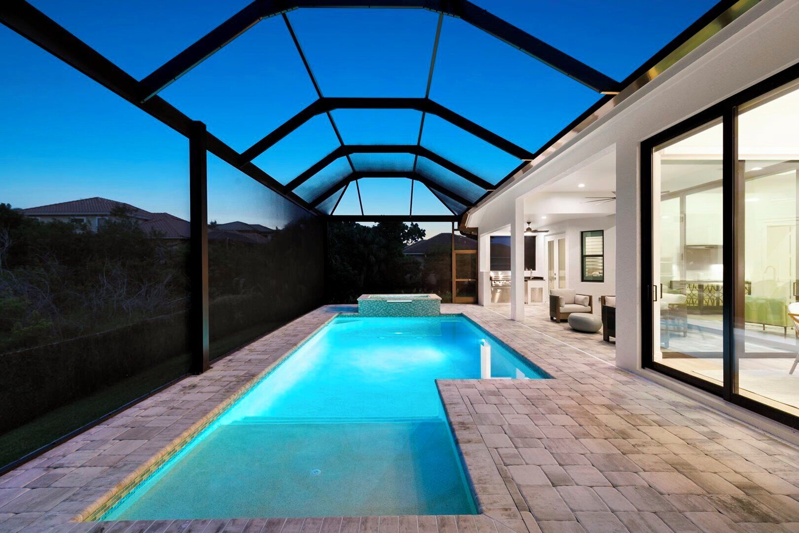 Outdoor pool, a heated pool