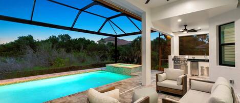 Outdoor pool, a heated pool