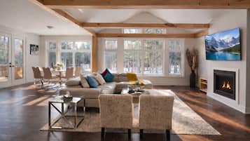 Televisie en een open haard