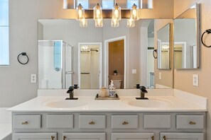 Hair dryer, towels, toilet paper
