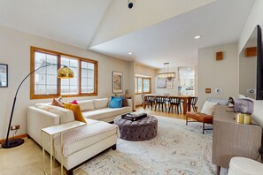 TV, fireplace, table football, ping pong