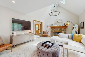 TV, fireplace, table football, ping pong