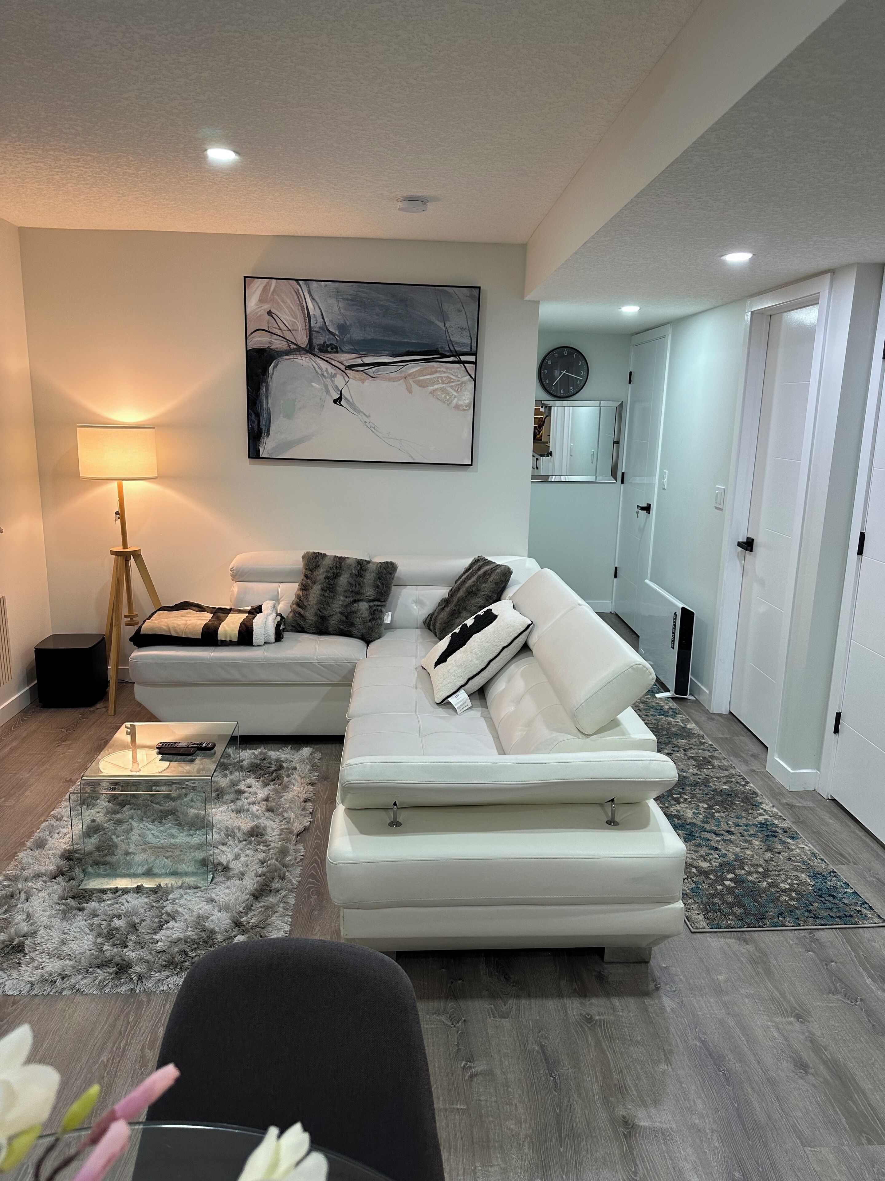 Smart TV, music library, video library, stereo