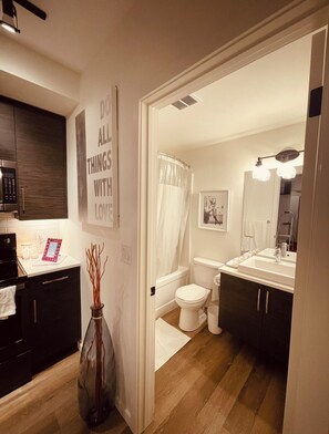 Towels, soap, toilet paper
