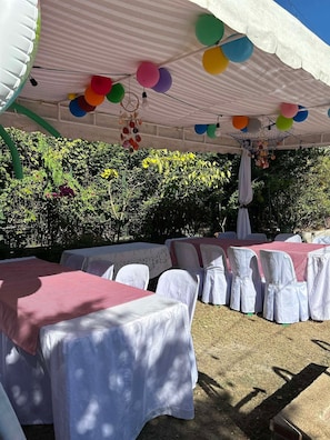 Outdoor banquet area