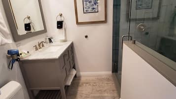 Hair dryer, towels