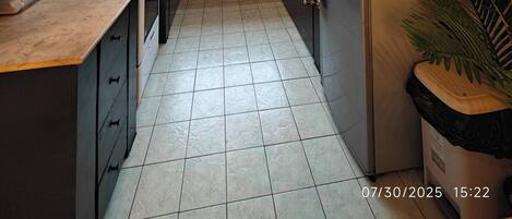 Fridge, stovetop, cookware/dishes/utensils