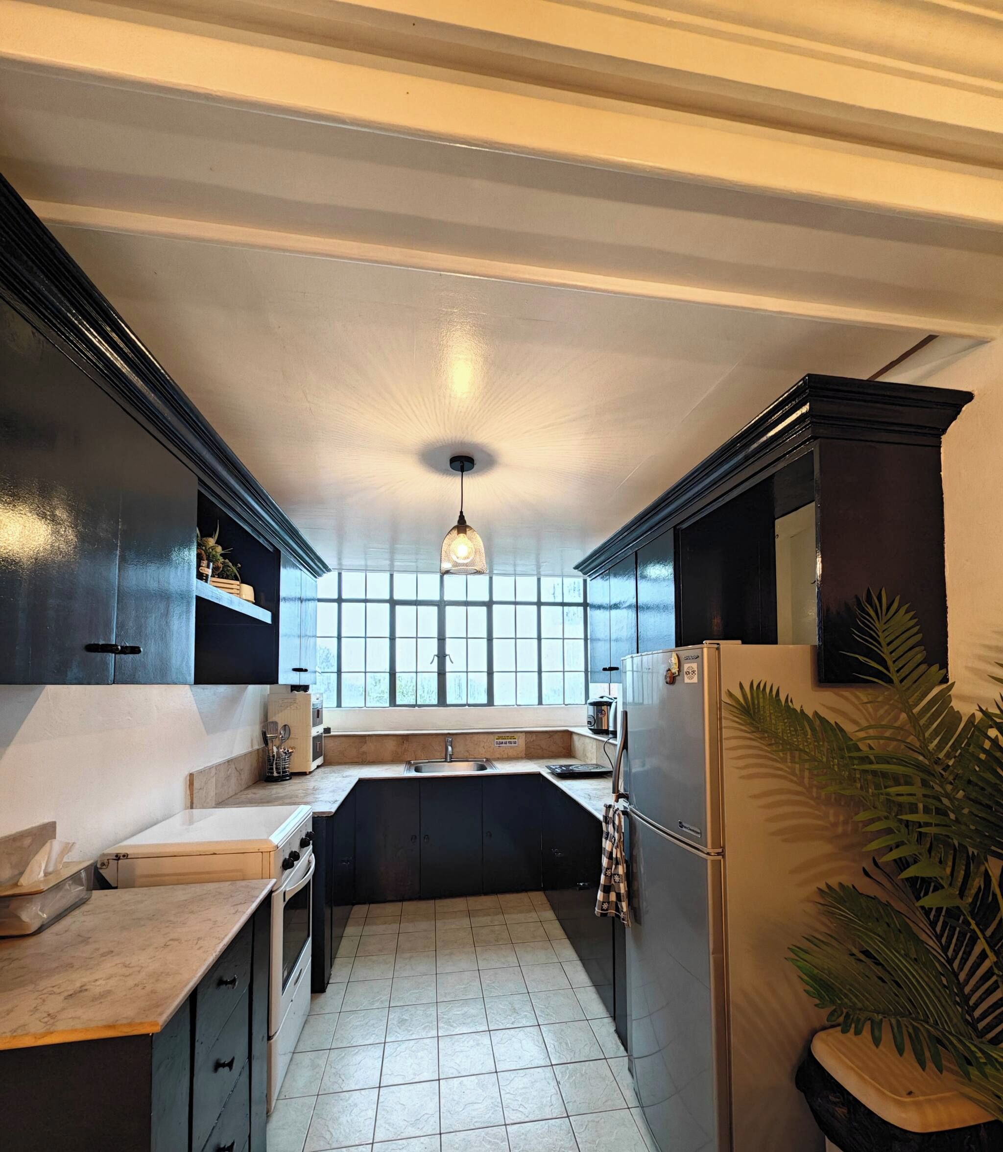 Fridge, stovetop, cookware/dishes/utensils