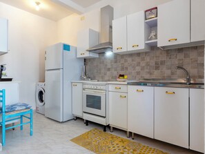 Fridge, oven, toaster, high chair