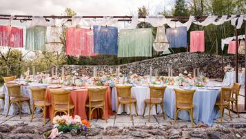 Outdoor banquet area