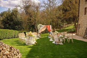 Outdoor banquet area