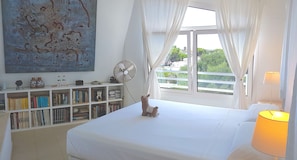 Traditional Villa, 1 King Bed, Pool View, Tower | Hypo-allergenic bedding, down comforters, memory foam beds