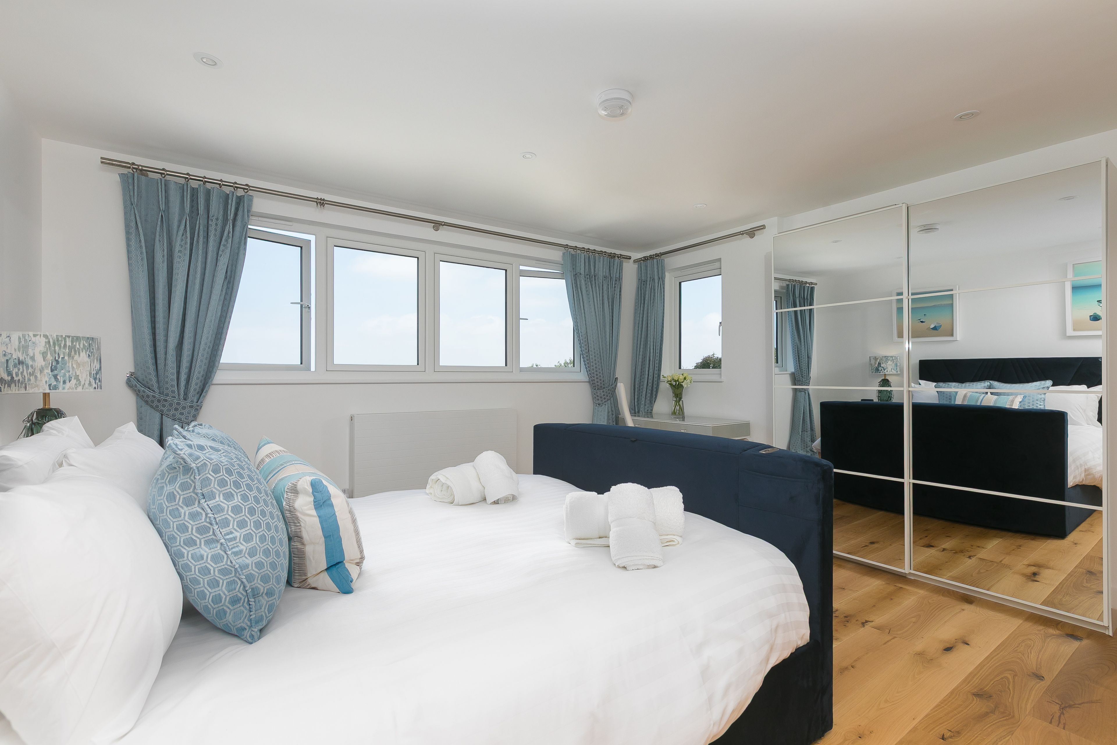 4 bedrooms, desk, iron/ironing board, travel cot