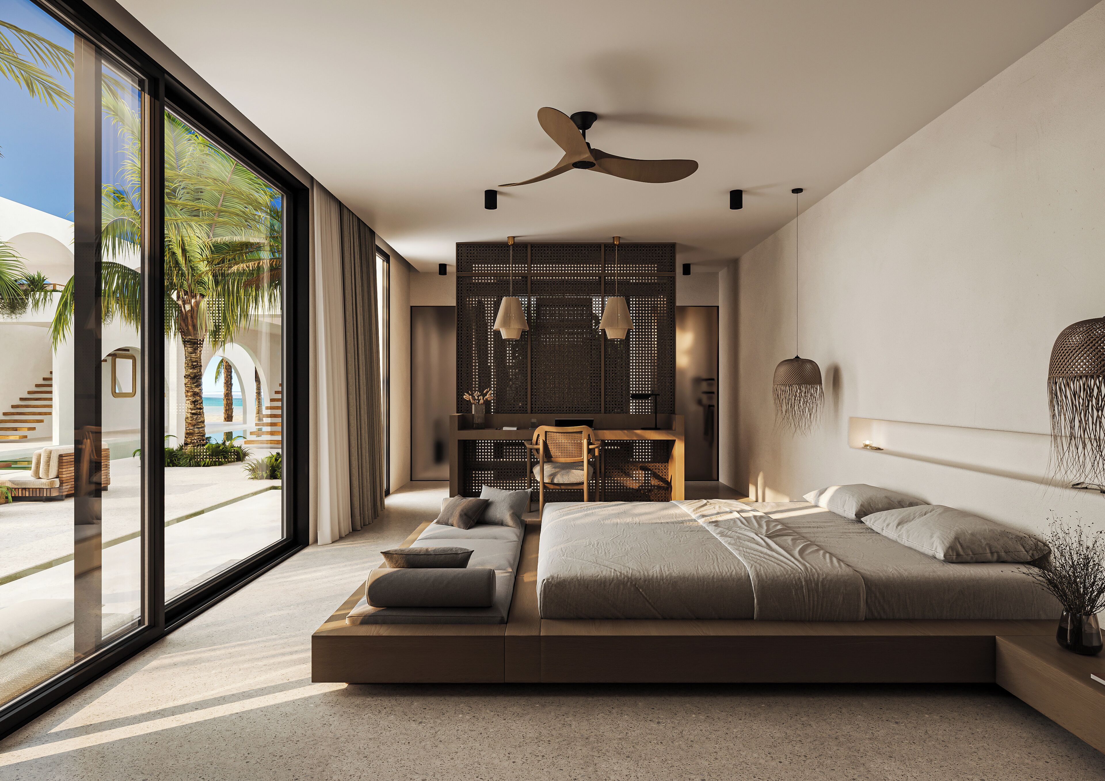 Safe på rommet, skrivebord og skrivebord for bærbar PC