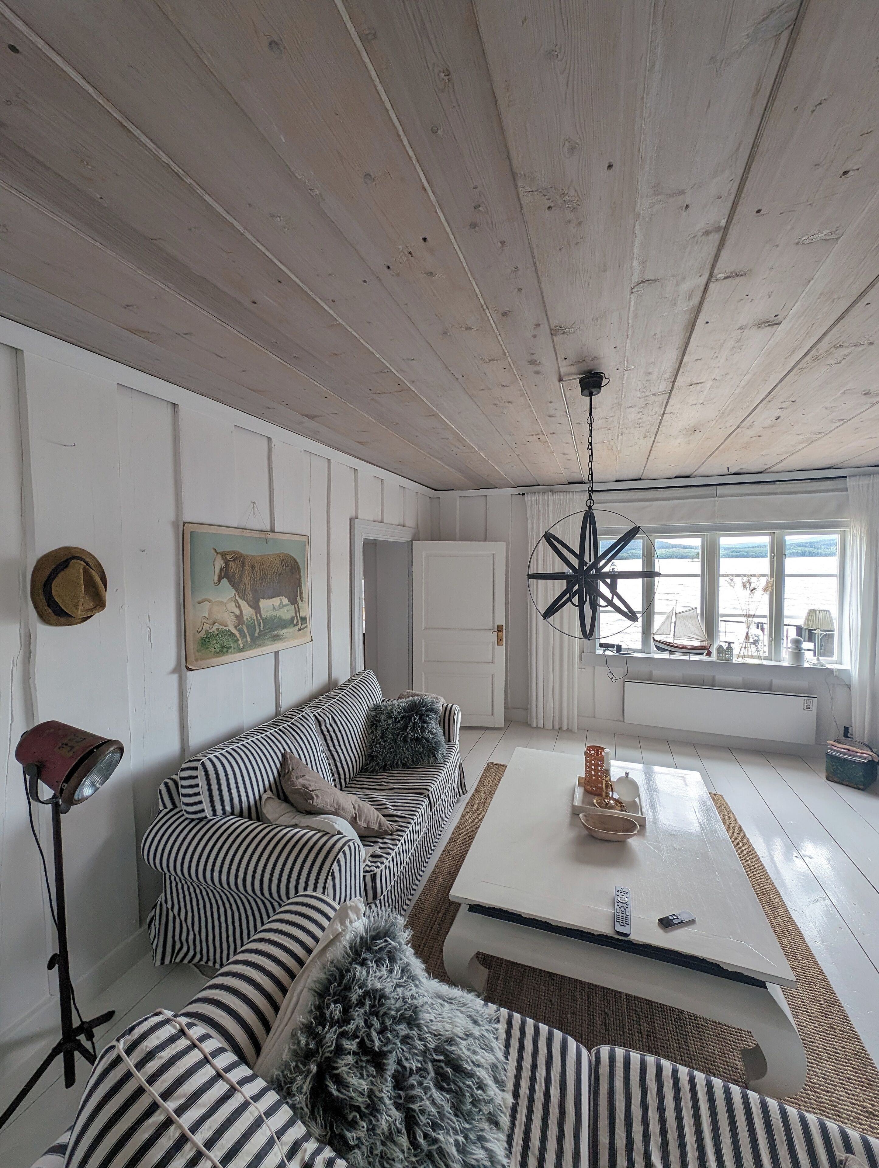 Televisión, chimenea