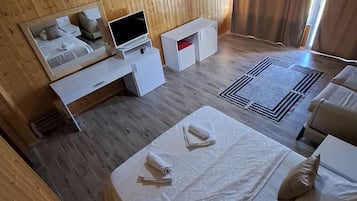 Grand Room | Memory foam beds, minibar, desk, laptop workspace