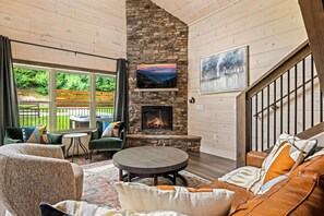 Télévision, cheminée