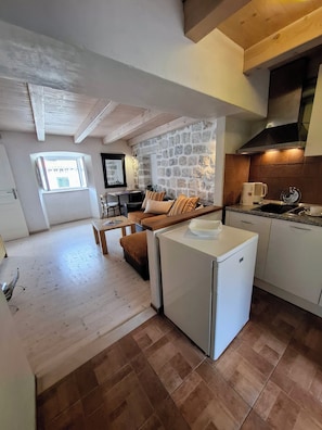 Living area - Pleasant apartment with AC in charming Dubrovnik (Dubrovnik)