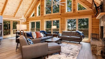 Smart TV, fireplace, video games