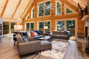 Smart TV, fireplace, video games