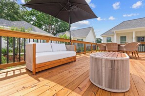 Outdoor dining - Fairway Cottage | 2BR Retreat Near Sportsplex (Youngsville)