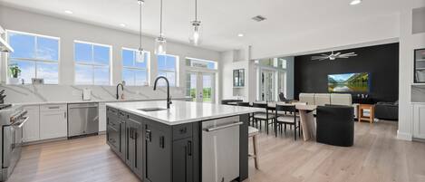 Microwave, oven, stovetop, dishwasher