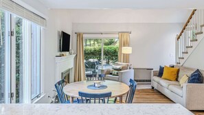 TV, fireplace, offices